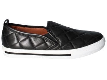 L'Amour Des Pieds KAMADA  Black Quilted Leather Slip-On Sneaker