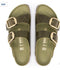Birkenstock ARIZONA Big Buckle Olive/Green Leather Sandal-Narrow