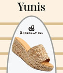 Chocolat Blu YUNIS Natural Raffia Espadrille Wedge Sandal
