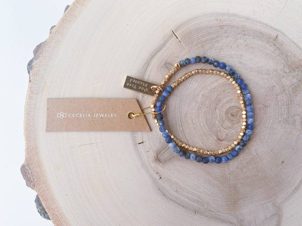 Gemstone Double Wrap: Sodalite