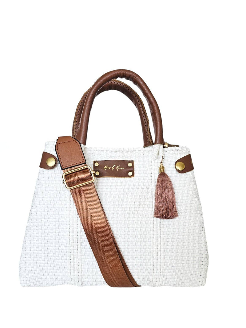 Mini Less Pollution Crossbody Bag - White Pearl: Statement Strap