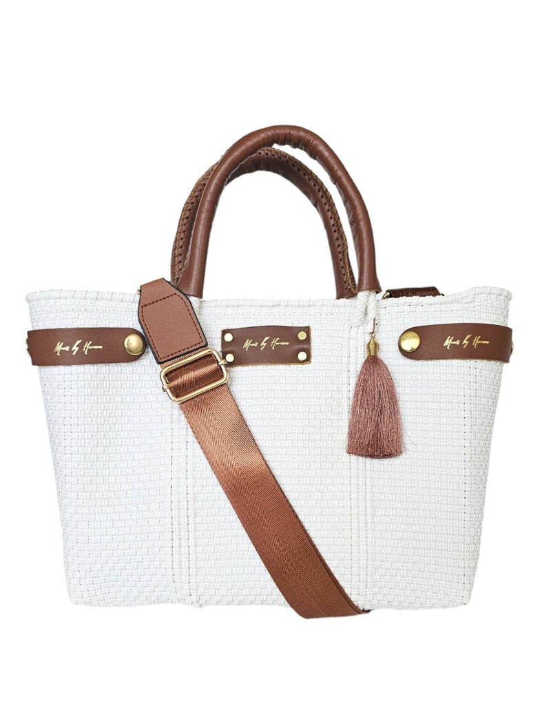 Mini Less Pollution Crossbody Bag - White Pearl: Statement Strap