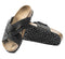 Birkenstock Lugano Black Oiled Leather Crossed-Strapped Sandal - Men