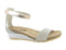 Naot PIXIE Beige Lizard Silver Threads Ankle Strap Sandal
