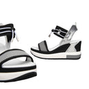 NeroGiardini EPIC WEDGE White/Black Platform Sandal