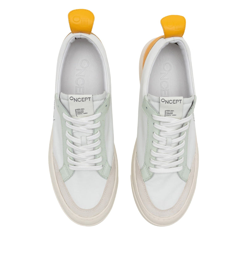 Oncept London White Mint Leather Platform Sneaker